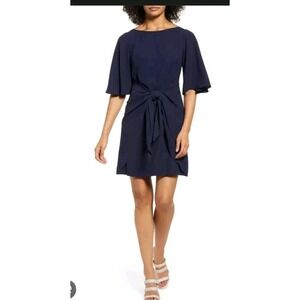 Vince Camuto Women's Navy Flutter Sleeve Dress